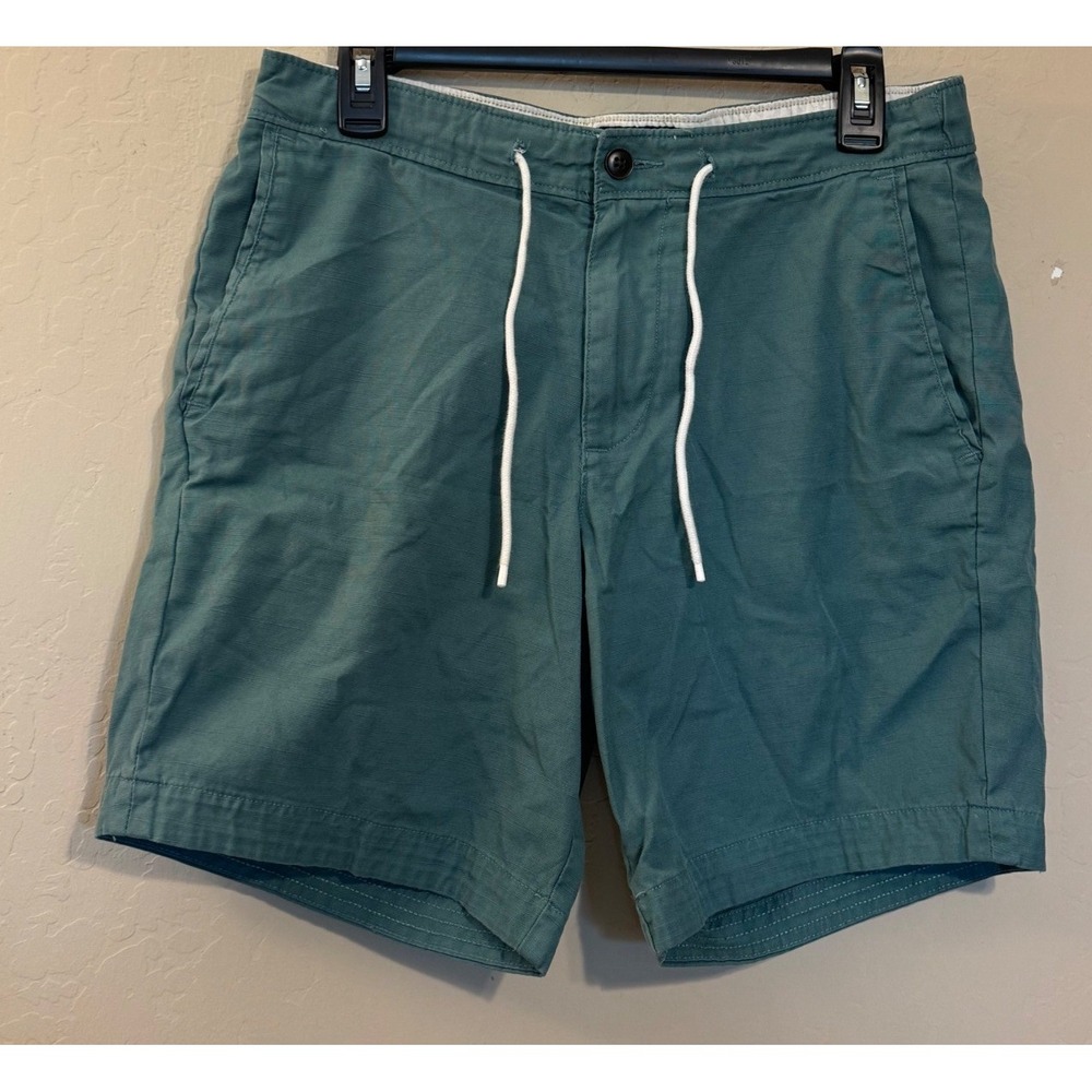 Abercrombie & Fitch Shorts Men Small Teal Green Casual Drawstring Cotton‎ Chino